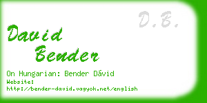 david bender business card